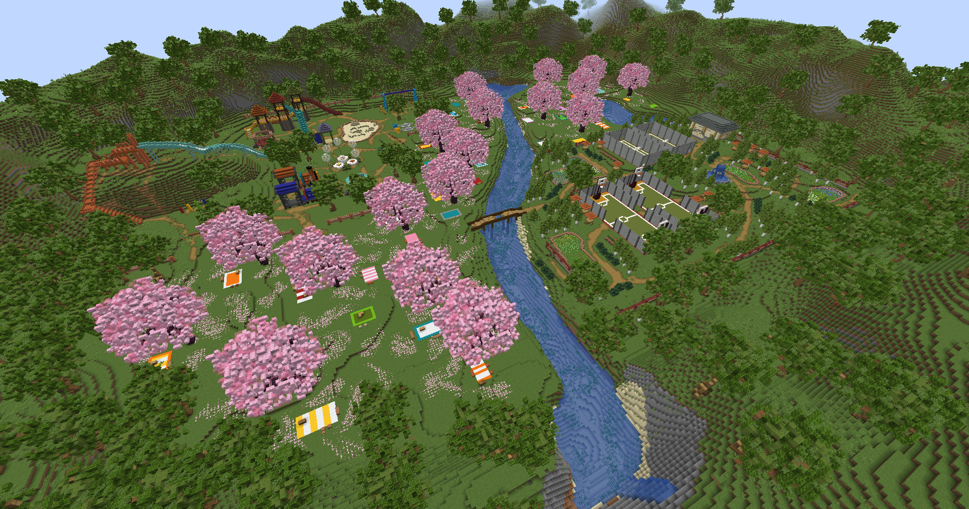 Minecraftの自然マップ制作イメージ
