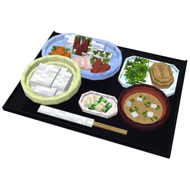 3Dモデル作品 和風定食